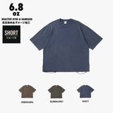 BLOW THROUGH ショート丈 SHORT SS TEE, DAMAGED & REACTIVE DYED 6.8oz