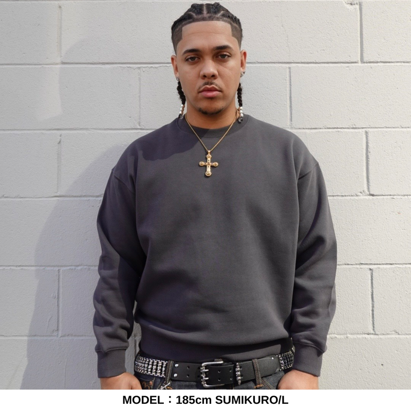 WRAP UP ショート丈 SHORT CREW SWEAT / 裏起毛 Brushing fabric 10.0oz