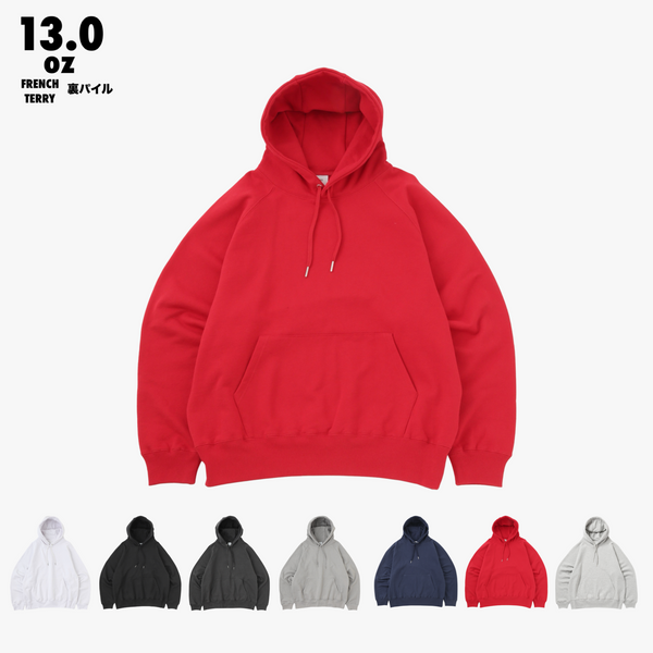 WRAP UP HOODIE SWEAT / RAGLAN SLEEVE / 裏パイル FRENCH TERRY 13.0oz