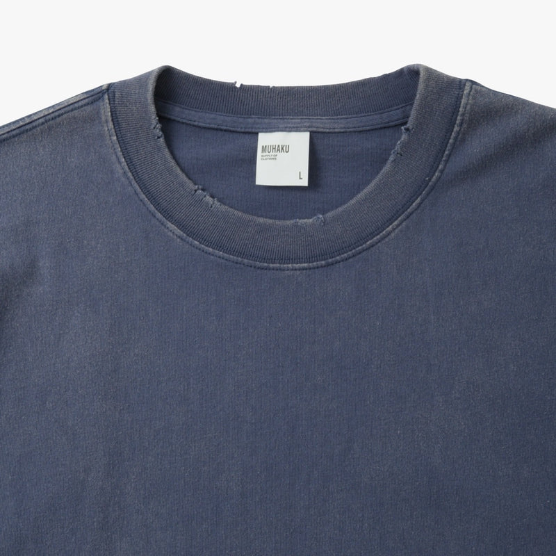 BLOW THROUGH ショート丈 SHORT SS TEE, DAMAGED & REACTIVE DYED 6.8oz