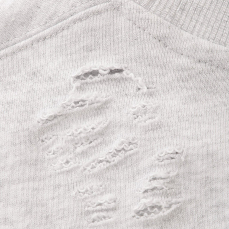 COMPACT FIT DAMAGED SHORT ショート丈 CREW SWEAT/裏パイル FRENCH TERRY 11.0oz